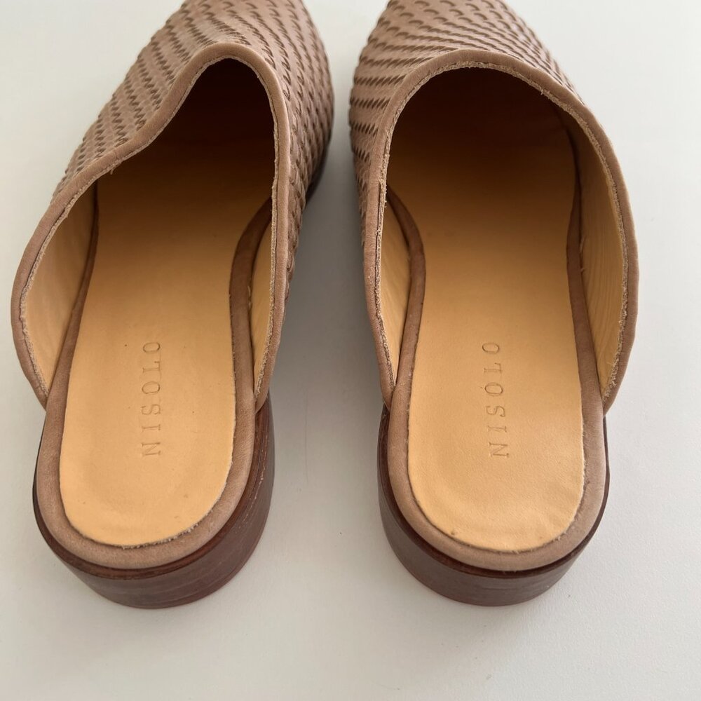 NEW Nisolo Ama Woven Mule / leather / almond / 8 - Picture 4 of 6